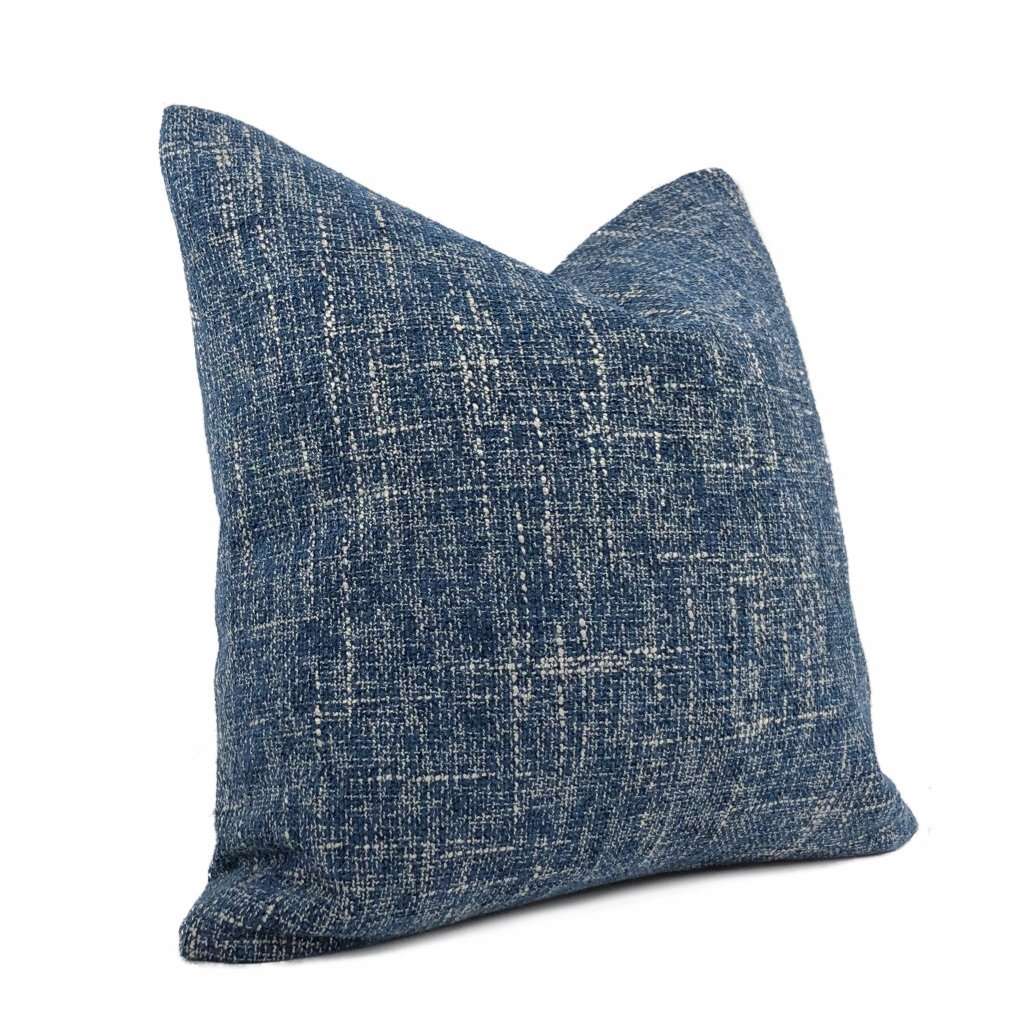 Textured Linen  Blue Pillow Cover