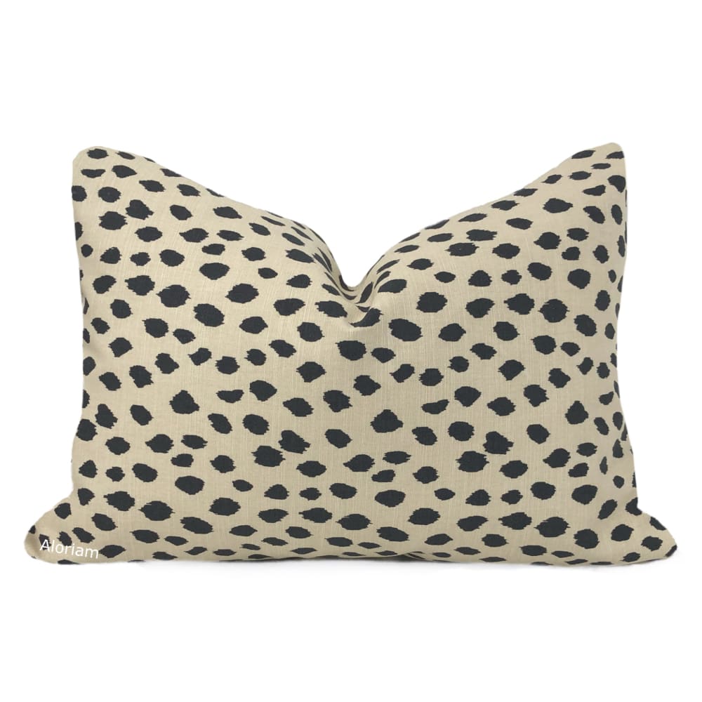 Dalmatian Dots Black Nude Beige Pillow Cover Lacefield Designs Fabric