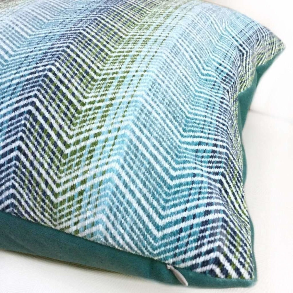 Designer Blue or Green Pillow Cover / Aqua Pillow / Blue Throw