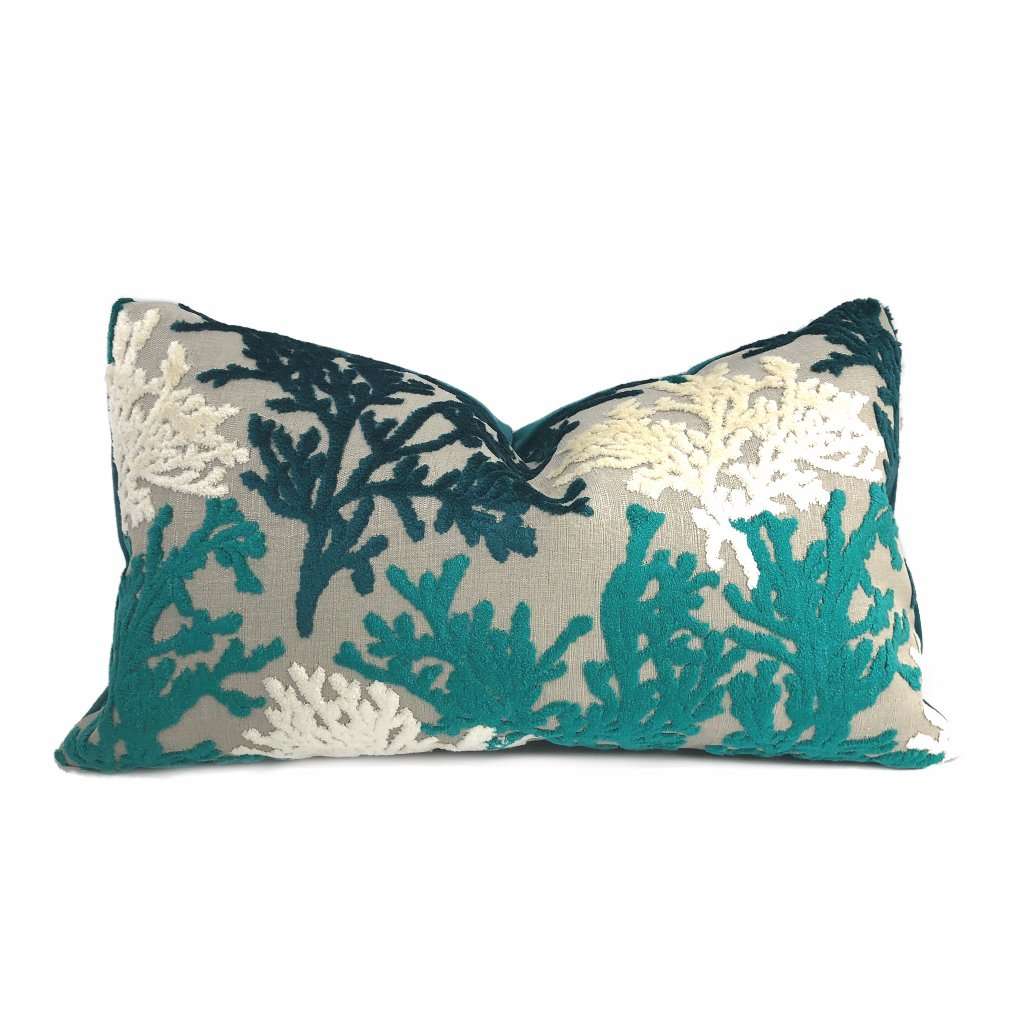 Sheridan Aqua Teal Green Yellow Gray Velvet Pillow Cover (FROM IN STOC –  Aloriam