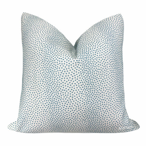 Bridget Turquoise Blue Chenille Dots Pillow Cover - Aloriam