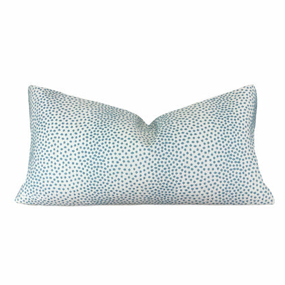 Bridget Turquoise Blue Chenille Dots Pillow Cover - Aloriam