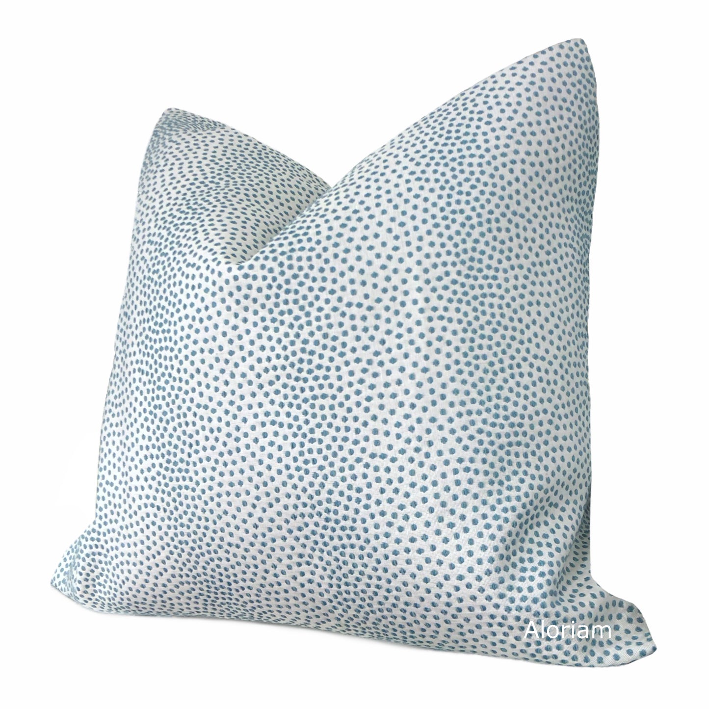 Bridget Turquoise Blue Chenille Dots Pillow Cover - Aloriam