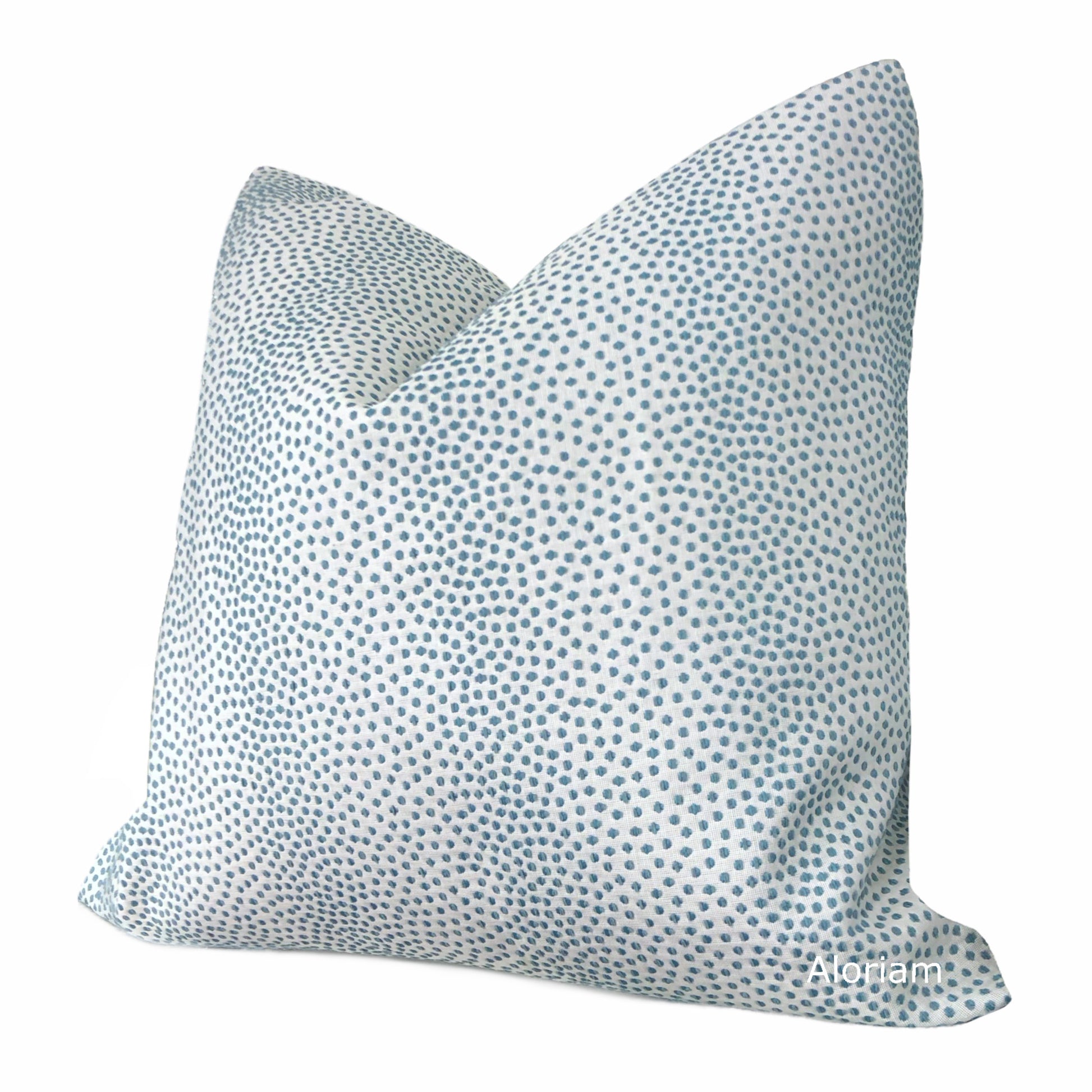 Bridget Turquoise Blue Chenille Dots Pillow Cover - Aloriam