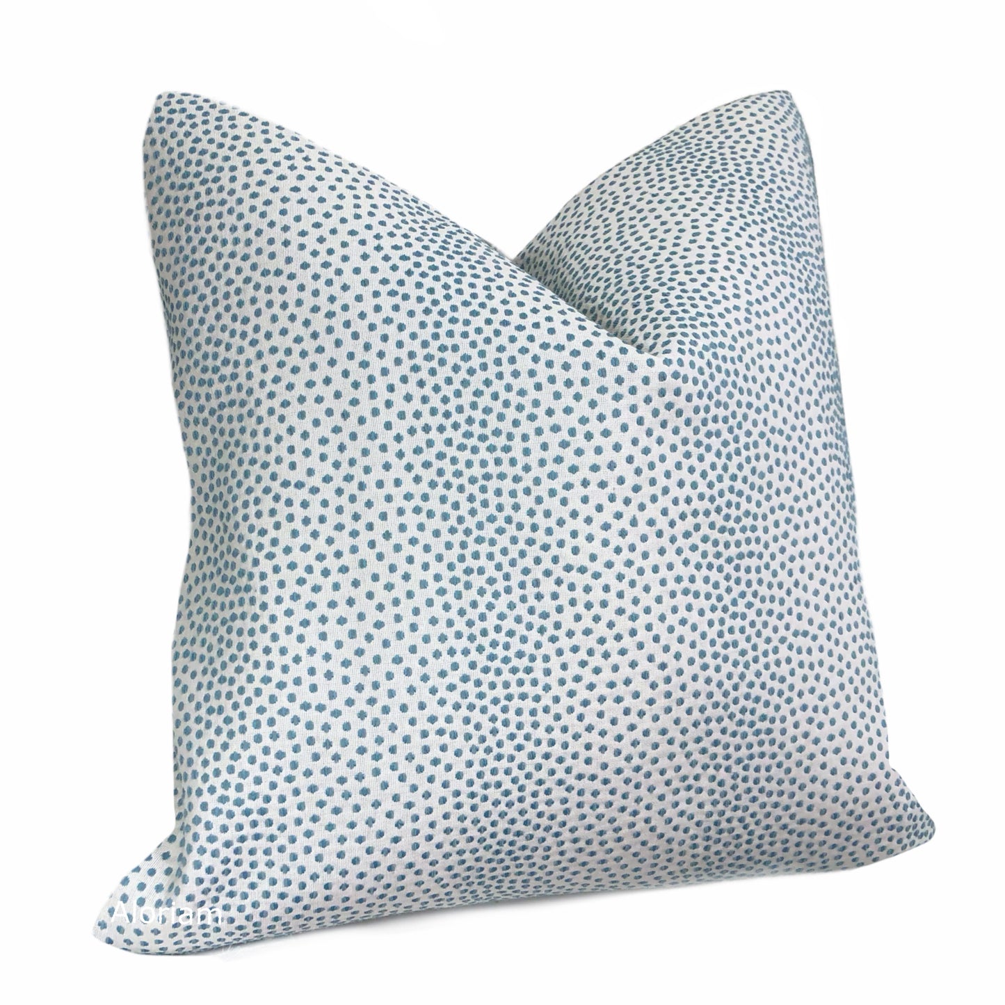 Bridget Turquoise Blue Chenille Dots Pillow Cover - Aloriam