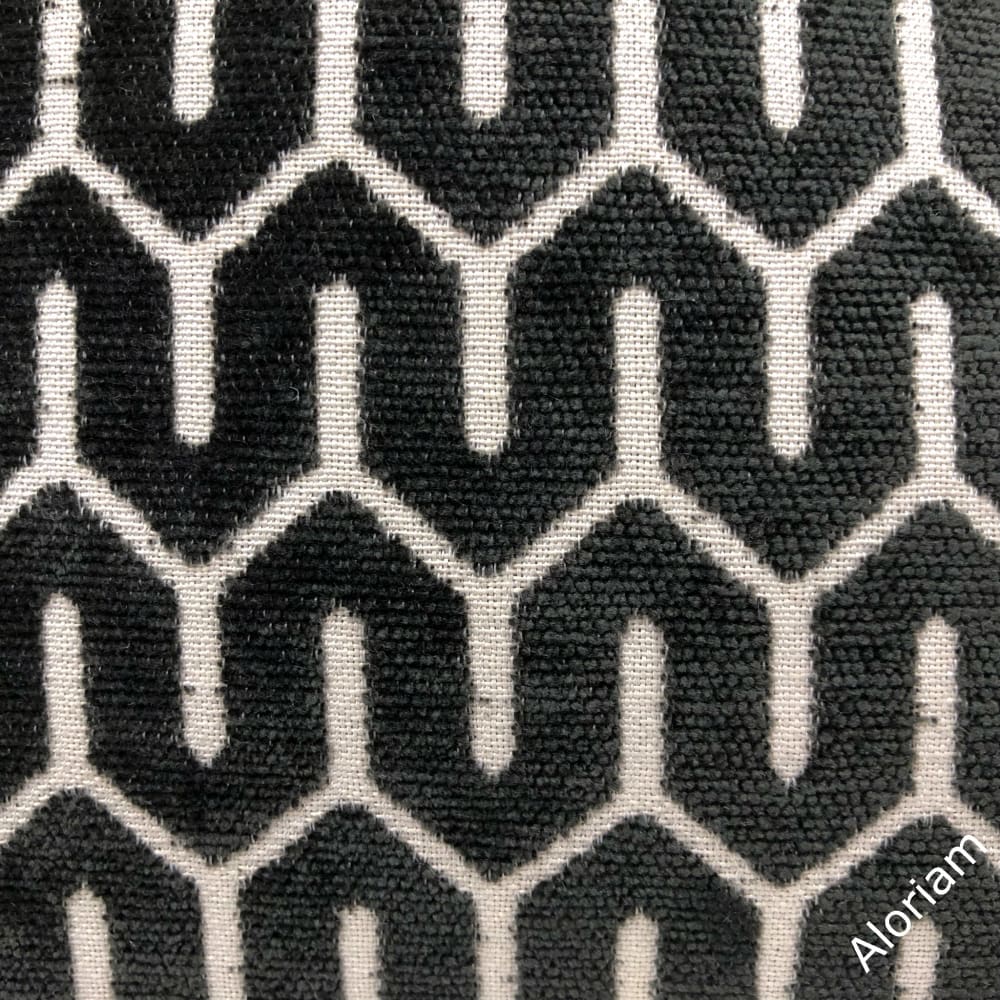 Albrecht Black Geometric Chenille Pillow Cover - Aloriam