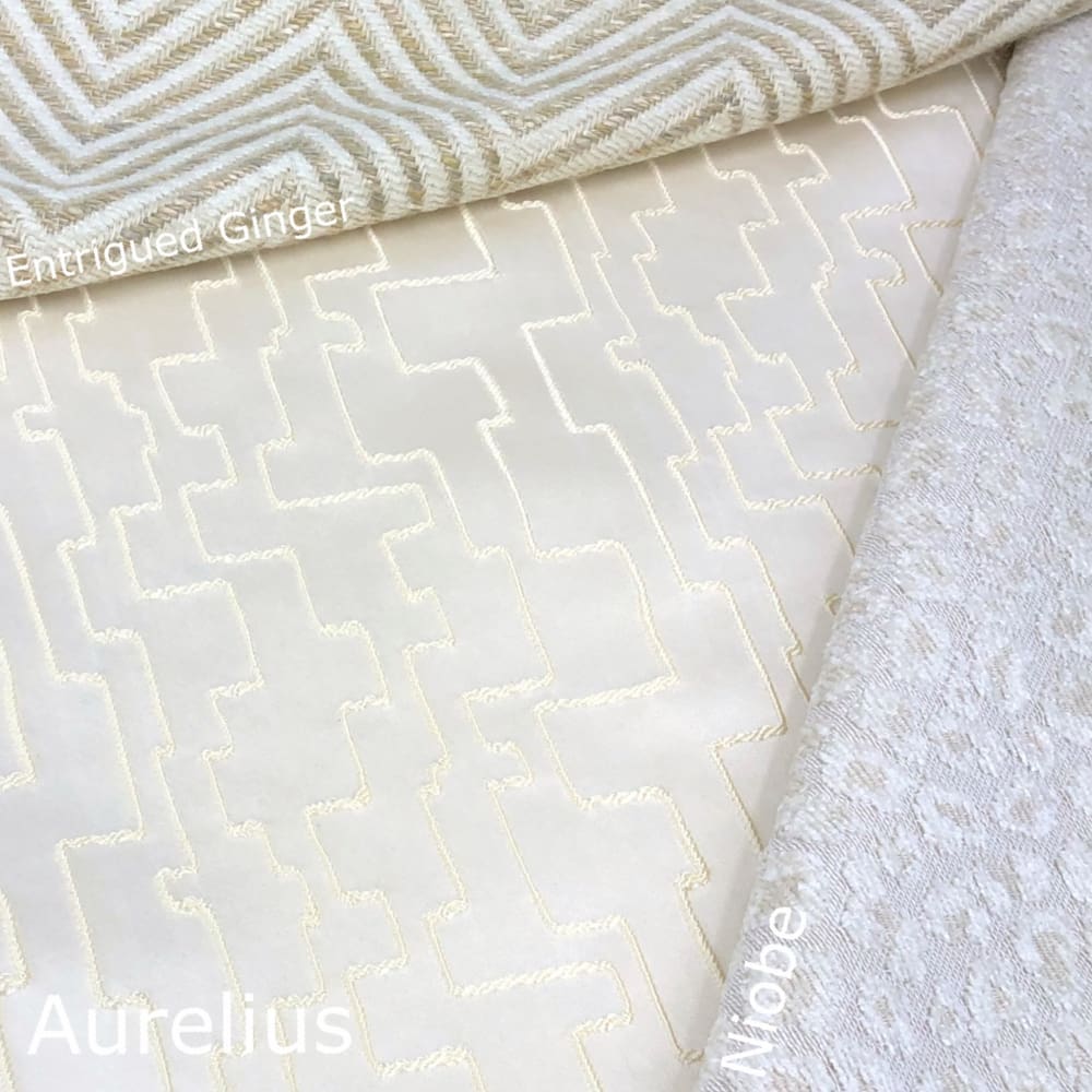 Aurelius Two Tone Cream Embroidered Sateen Maze Pillow Cover - Aloriam