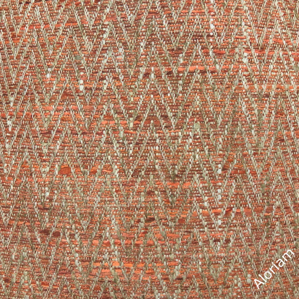 Beringer Terracotta Orange Beige Herringone Pillow Cover (Fabric by the Yard available)c - Aloriam