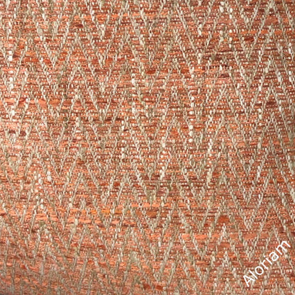 Beringer Terracotta Orange Beige Herringone Pillow Cover (Fabric by the Yard available)c - Aloriam