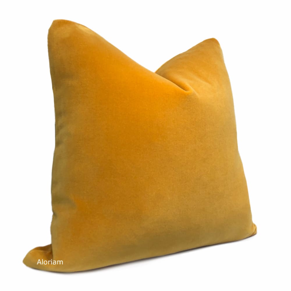 Brunswick Turmeric Gold Cotton Velvet Pillow Cover - Aloriam