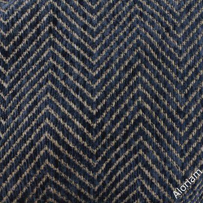 Cambridge Dark Blue Herringbone Chenille Pillow Cover - Aloriam