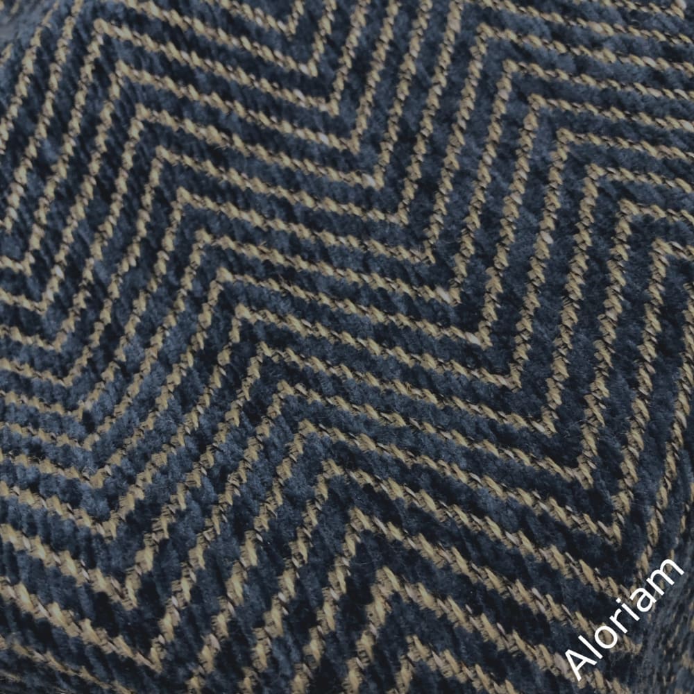 Cambridge Dark Blue Herringbone Chenille Pillow Cover - Aloriam