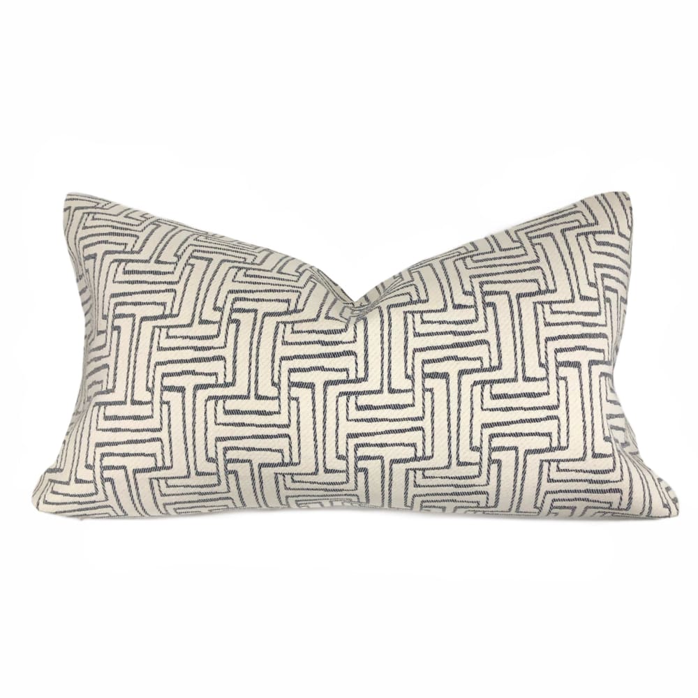 Carson Cream Gray Maze Pillow Cover - Aloriam