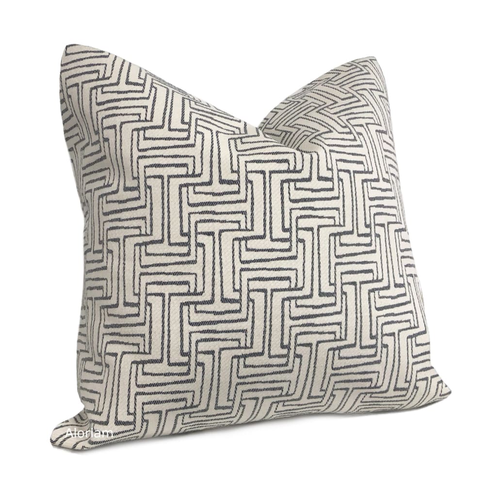 Carson Cream Gray Maze Pillow Cover - Aloriam