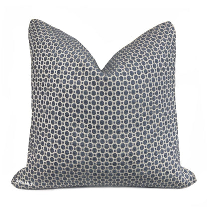 Chelsea Slate Blue Geometric Chenille Pillow Cover - Aloriam