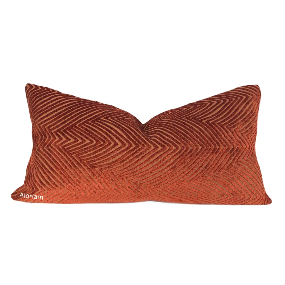 Chrysler Art Deco Rust Textured Pillow Cover - Aloriam