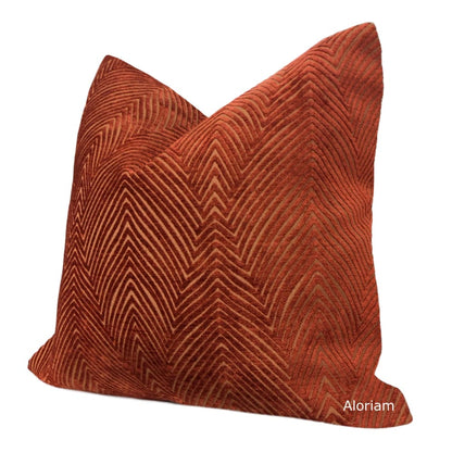 Chrysler Art Deco Rust Textured Pillow Cover - Aloriam