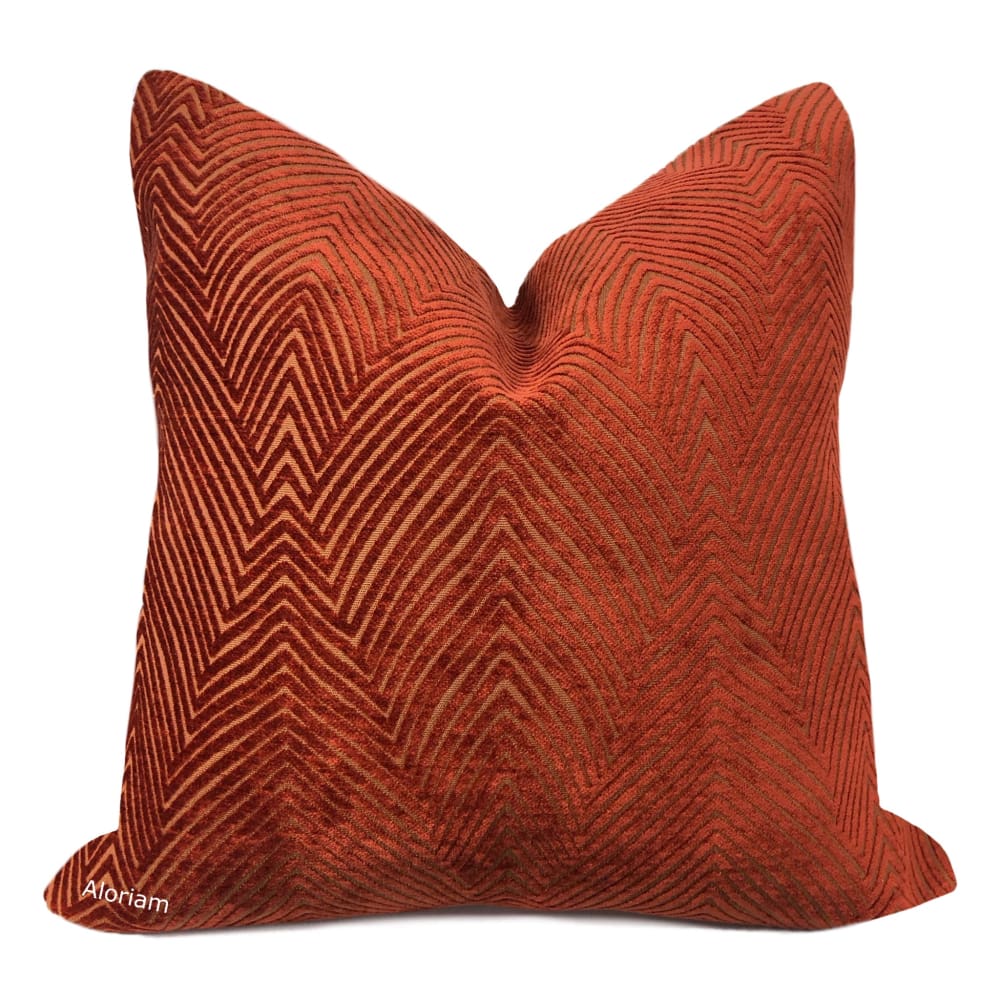 Chrysler Art Deco Rust Textured Pillow Cover - Aloriam