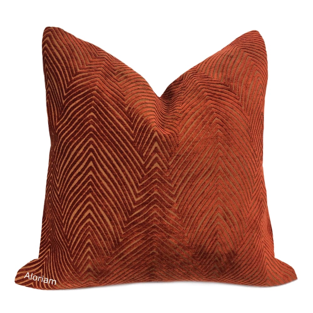 Chrysler Art Deco Rust Textured Pillow Cover - Aloriam