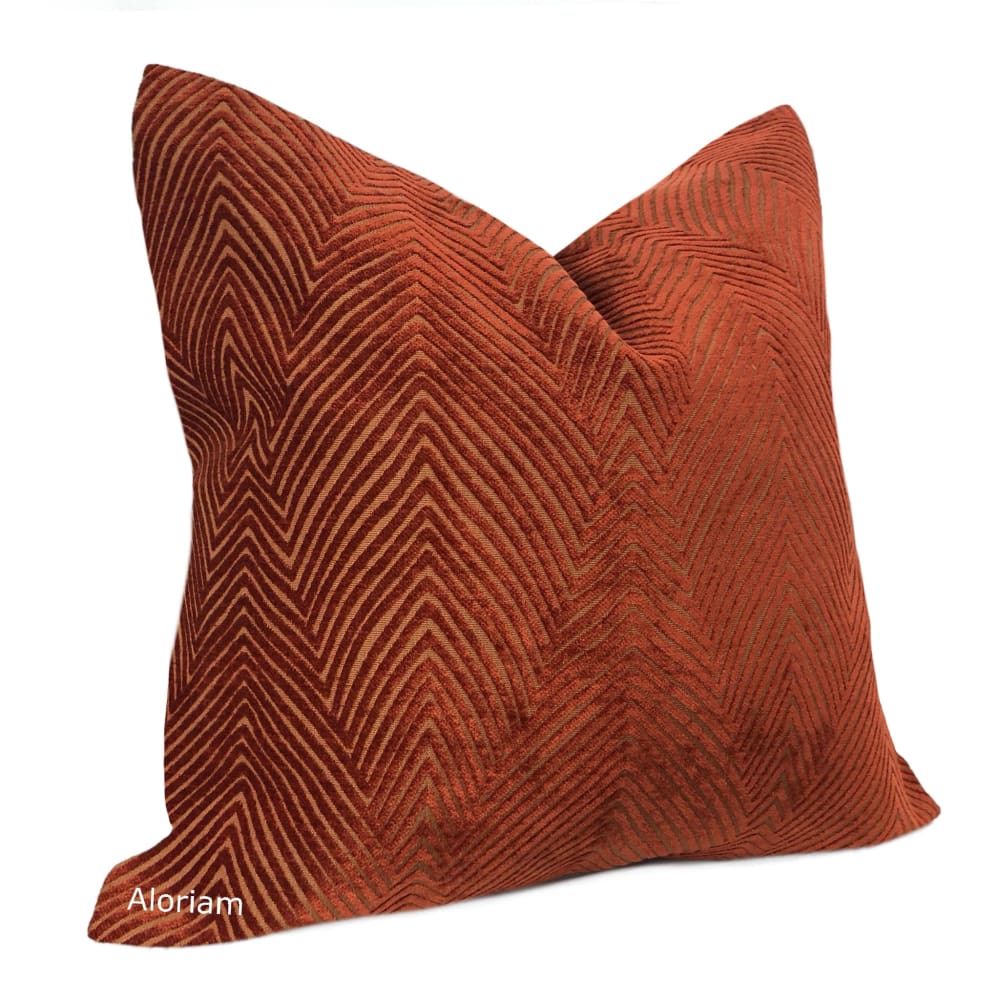 Chrysler Art Deco Rust Textured Pillow Cover - Aloriam