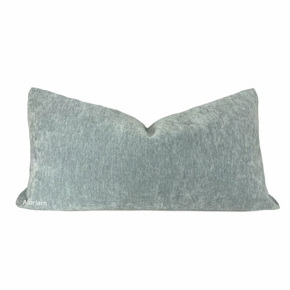 Dynasty Duck Egg Blue Chenille Pillow Cover - Aloriam