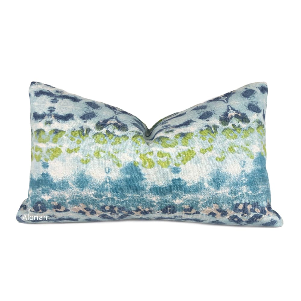 Eidele Blue Green Teal Abstract Print Pillow Cover - Aloriam