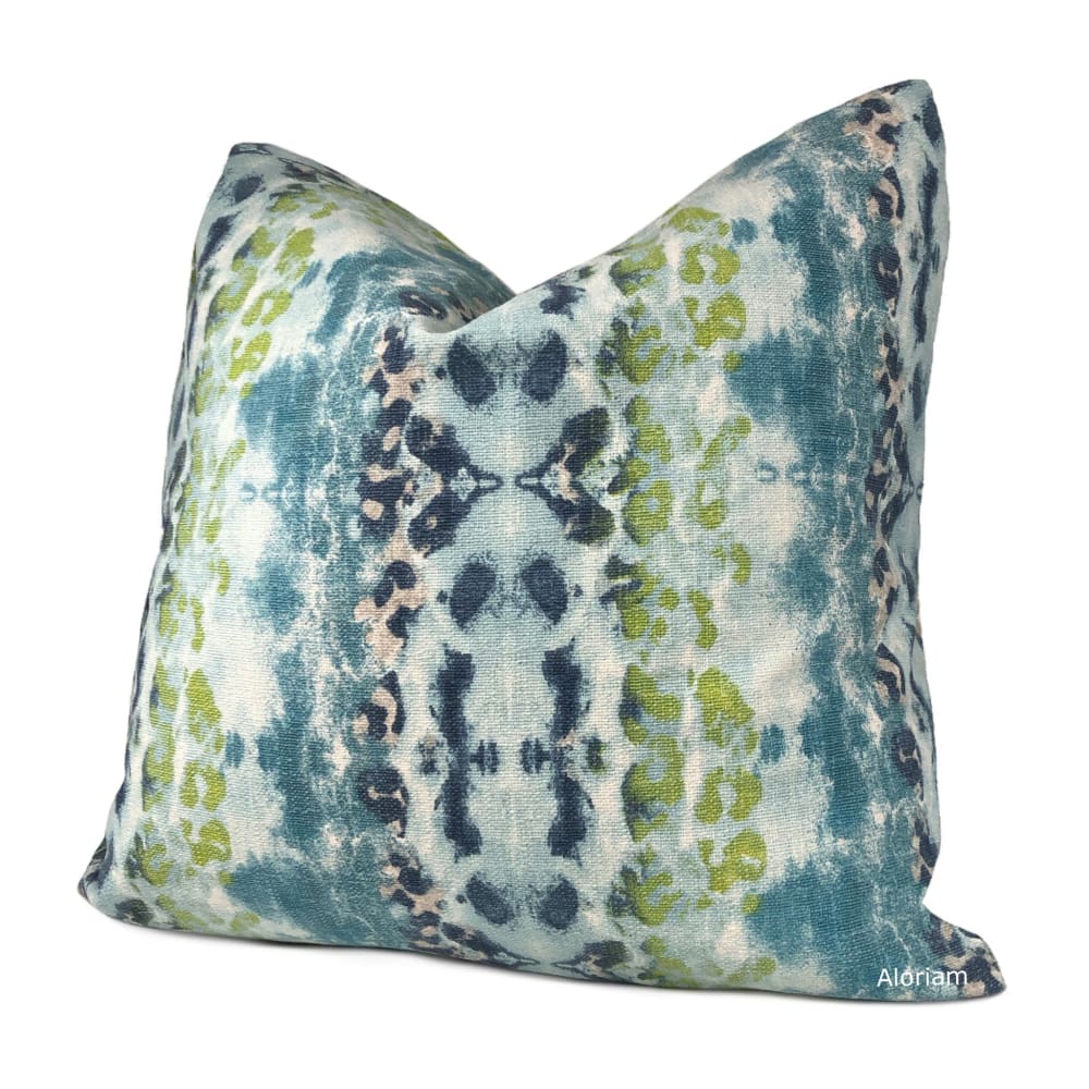 Eidele Blue Green Teal Abstract Print Pillow Cover - Aloriam