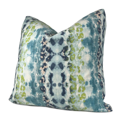 Eidele Blue Green Teal Abstract Print Pillow Cover - Aloriam