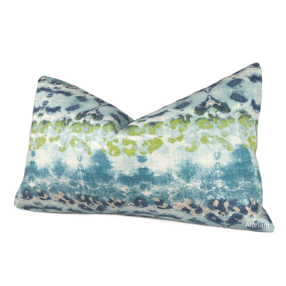 Eidele Blue Green Teal Abstract Print Pillow Cover - Aloriam