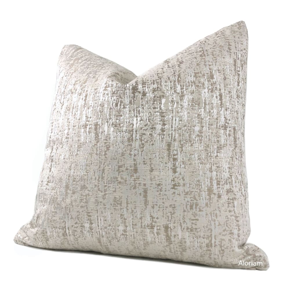 Emmanuel Pearl Ecru Modern Texture Pillow Cover - Aloriam