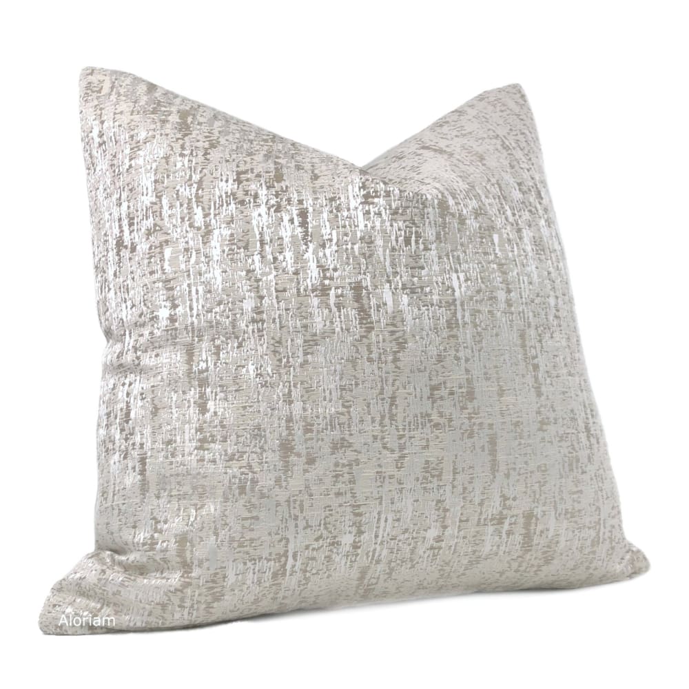 Emmanuel Pearl Ecru Modern Texture Pillow Cover - Aloriam