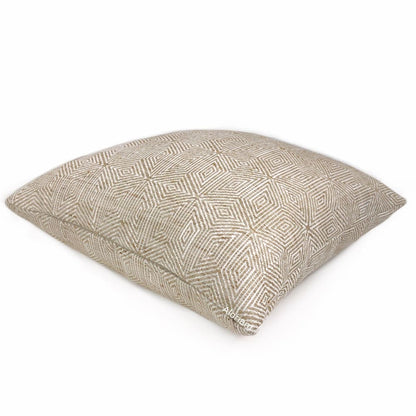 Halston Tan Brown & Cream Geometric Pillow Cover - Aloriam