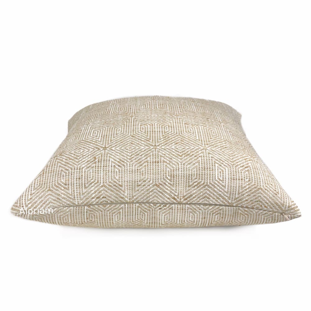 Halston Tan Brown & Cream Geometric Pillow Cover - Aloriam