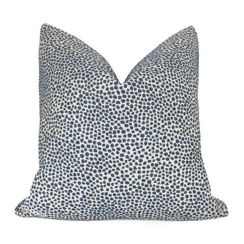 Harper Navy Blue Chenille Dots Pillow Cover - Aloriam