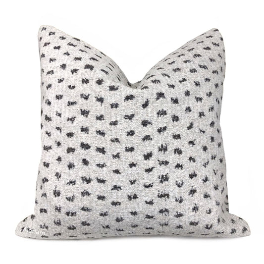 Ian Black White Dots Chenille Pillow Cover - Aloriam