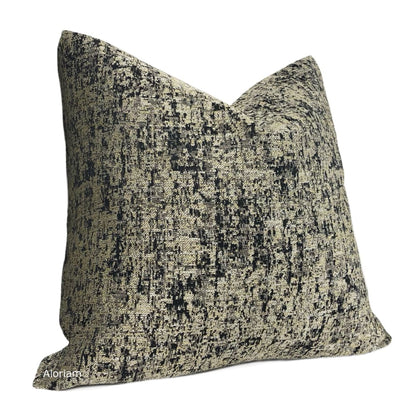 Jaclyn Black Metallic Gold Pyrite Pillow Cover - Aloriam