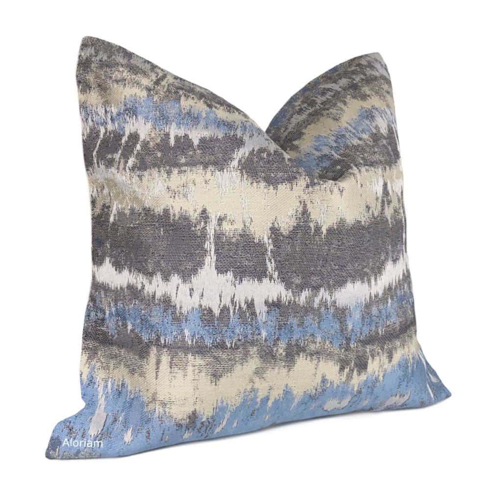 Jorvik Blue Gray Cream Abstract Pillow Cover - Aloriam