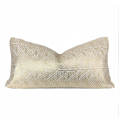 Julian Metallic Gold Tribal Chevron Pillow Cover - Aloriam