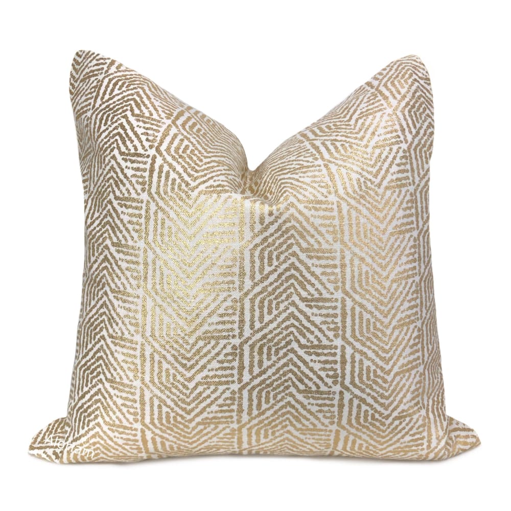 Julian Metallic Gold Tribal Chevron Pillow Cover - Aloriam