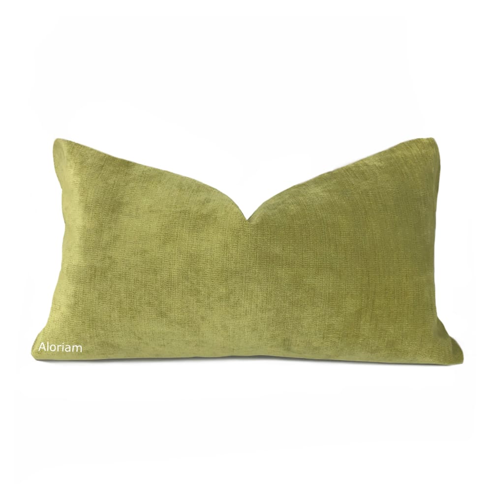 Kent Olive Green Chenille Pillow Cover - Aloriam