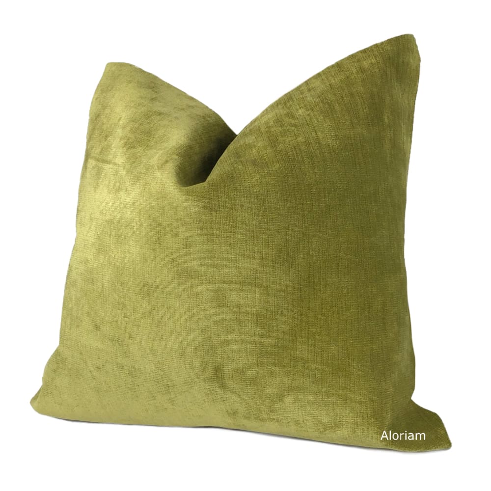 Kent Olive Green Chenille Pillow Cover - Aloriam