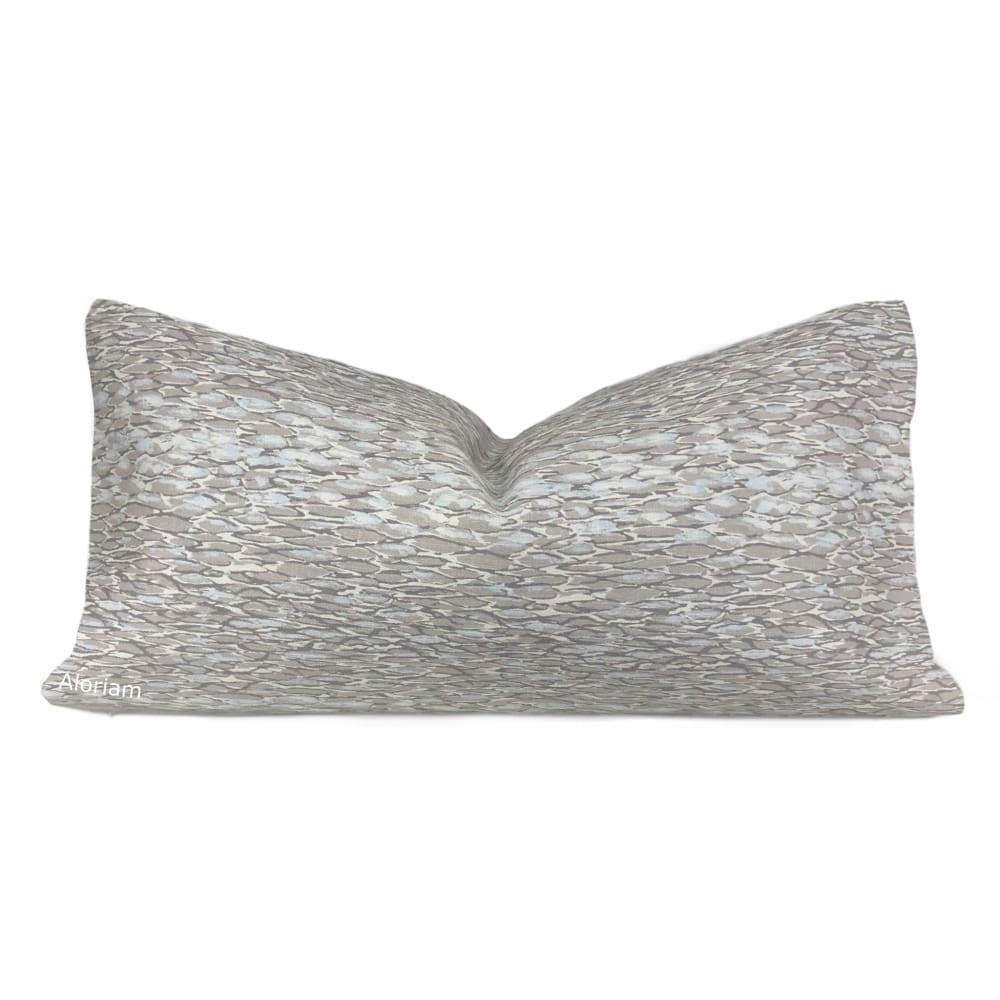 Kravet Chromis Metal Gray Blue Abstract Linen Pillow Cover - Aloriam