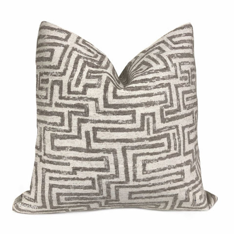 Kyle Brown Ecru Maze Pillow Cover - Aloriam