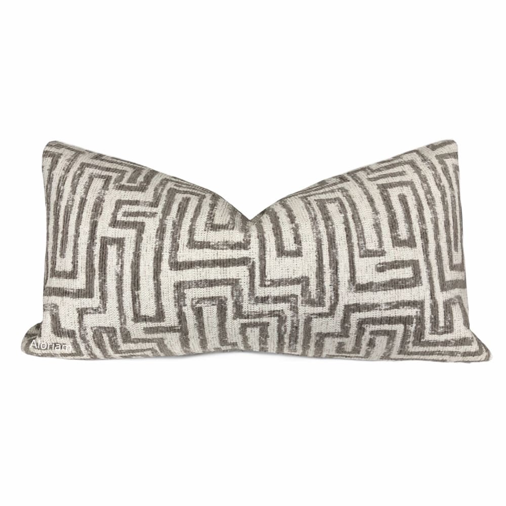 Kyle Brown Ecru Maze Pillow Cover - Aloriam