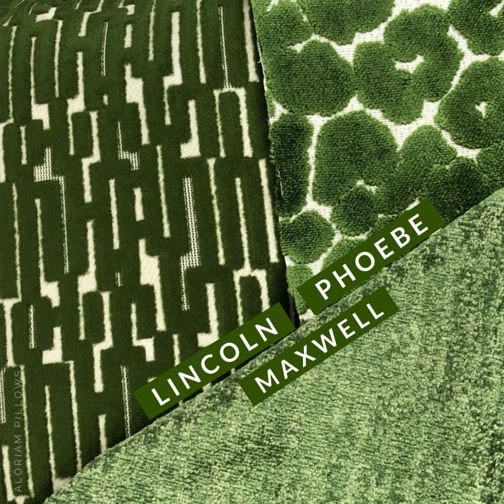 Lincoln Moss Green Geometric Velvet Pillow Cover - Aloriam