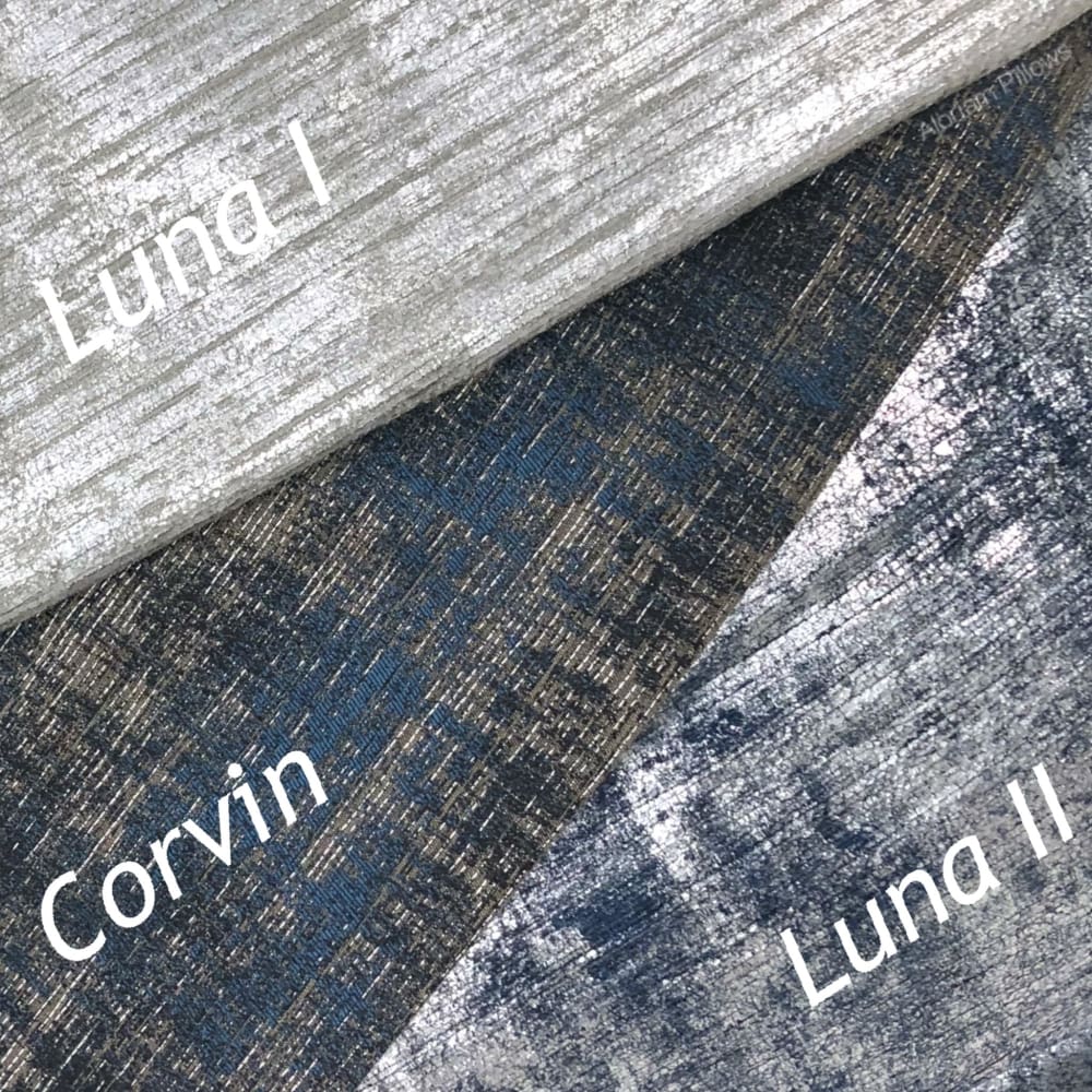 Luna II Metallic Silver Blue Pillow Cover - Aloriam