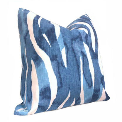 Lyra Blue White Brushstrokes Pillow Cover - Aloriam