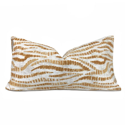 Omar Ochre Brown Animal Stripe Pillow Cover - Aloriam