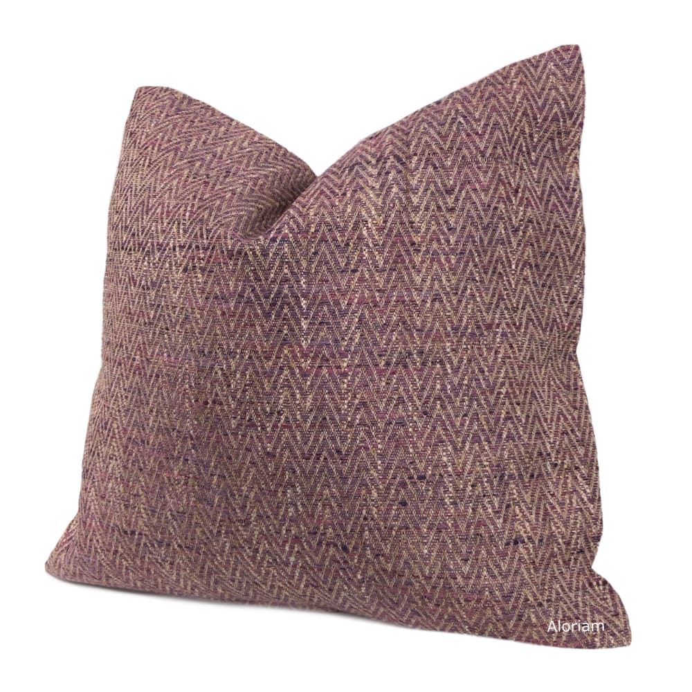 Pindler Beringer Purple Beige Texture Herringone Pillow Cover - Aloriam