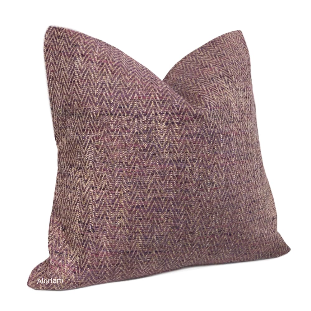 Pindler Beringer Purple Beige Texture Herringone Pillow Cover - Aloriam